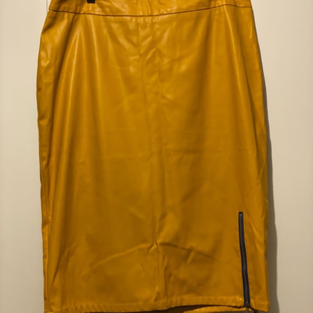 Ashley Stewart Mustard Pencil Skirt
